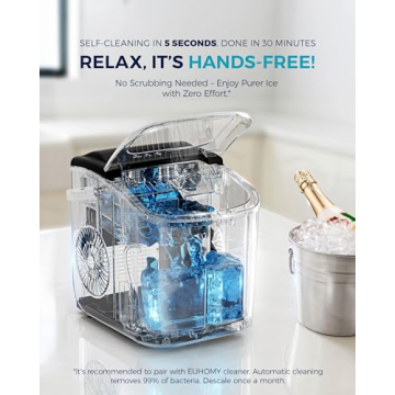 Portable Ice Maker - 26.5lbs Daily, Self-Cleaning & Quiet Performance