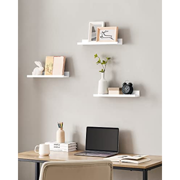 SONGMICS 15-Inch Floating Shelves Set for Home & Office