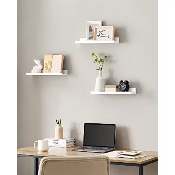 SONGMICS 15-Inch Floating Shelves Set for Home & Office