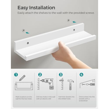 SONGMICS 15-Inch Floating Shelves Set for Home & Office