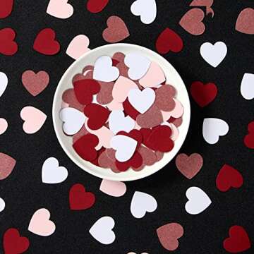 Rose-gold Pink Wine-Red Bachelorette Heart-Confetti - 300pcs Mothers Day PartyDecorations Glitter Paper Dots Princess Tea Party Sweet 16 18 Birthday Table Decor Lasting Surprise