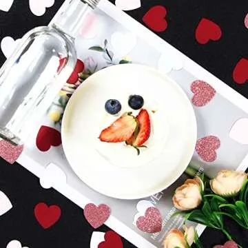 Rose-gold Pink Wine-Red Bachelorette Heart-Confetti - 300pcs Mothers Day PartyDecorations Glitter Paper Dots Princess Tea Party Sweet 16 18 Birthday Table Decor Lasting Surprise