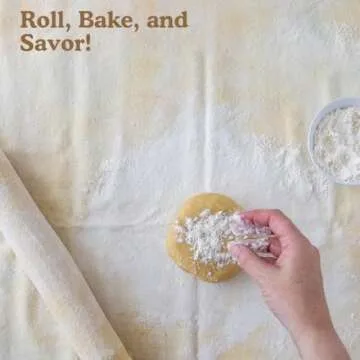 Natural Pastry Cloth & Rolling Pin Cover Set for Bakers