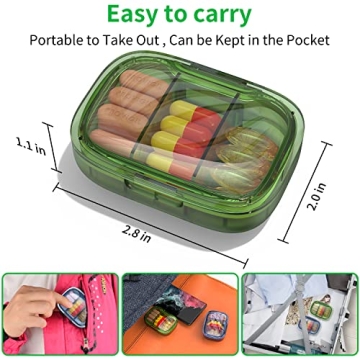 Travel Pill Organizer - 3 Compartment Moisture Proof Case