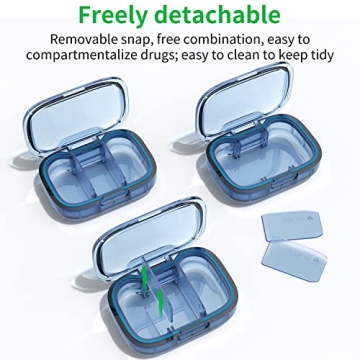 Travel Pill Organizer - 3 Compartment Moisture Proof Case