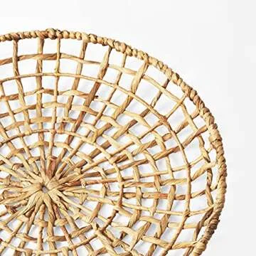 Artera Wicker Wall Basket Décor - Set of 3 Oversized D20" to D10", Natural Hanging Woven Baskets, Round Organic Wall Basket Decor Disks for Living Room or Bedroom, Unique Wall Plaque