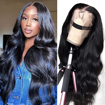SOUNDFREAQ 22 Inch Body Wave Lace Front Wigs Human Hair Pre Plucked for Women 13x4 Human Hair Wig fo...