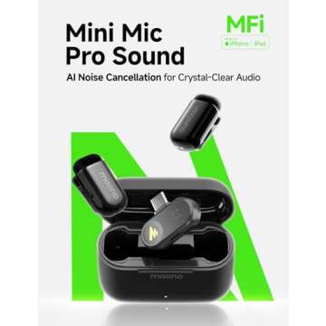 MAONO Wave T1 Mini Wireless Lavalier Microphone for iPhone 16 15 and Android Devices
