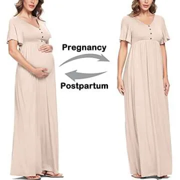 Boho Maternity Maxi Dress for Baby Showers and More