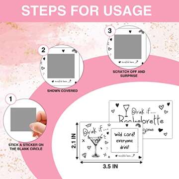 Eyouyeqi Bachelorette Party Games, Cartoon Graffiti Bridal Shower Scratch Off Game Card, Party Out Activity, Wedding Party/Engagement Party/Bride Shower Supplies Decorations– 40 Cards(A01)