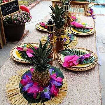 CADNLY Artificial Palm Leaves Decorations - 60 pcs 6 Kinds Faux Tropical Leaves for Jungle Theme Party Supplies Safari Decorations Fake Monstera Leaf for Luau Dinosaur Hawaiian Party Decoration