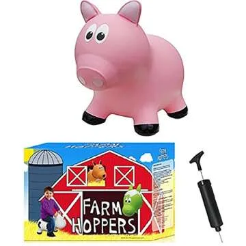 Farm Hoppers Bouncing Inflatable Pig Toy for Kids