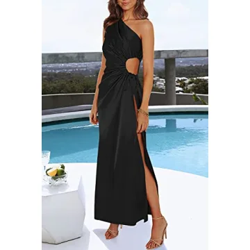 Stylish PRETTYGARDEN One Shoulder Satin Dress for Events