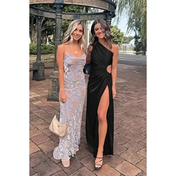 Stylish PRETTYGARDEN One Shoulder Satin Dress for Events