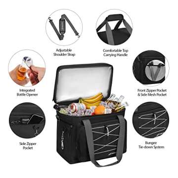 Maelstrom Collapsible Soft Sided Cooler - 60 Cans Extra Large Lunch Cooler Bag Insulated Leakproof C...