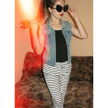 SweatyRocks Women's Sweatpants Drawstring Waist Long Workout Yoga Active Pants Striped Large