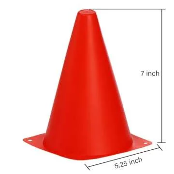 Faswin 30 Pack 7 Inch Plastic Traffic Cones - Brightly Colored for Sports & Outdoor Activities