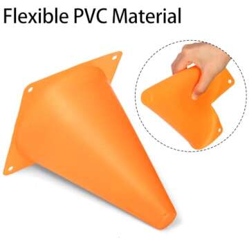 Faswin 30 Pack Bright Plastic Traffic Cones for Events