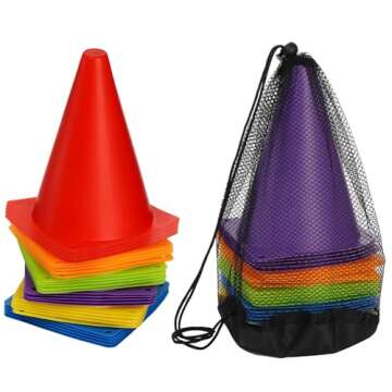 Faswin 30 Pack Bright Plastic Traffic Cones for Events