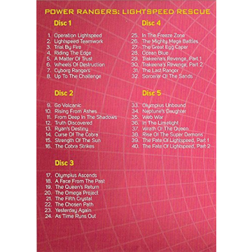 Complete Power Rangers Lightspeed Rescue Series on DVD