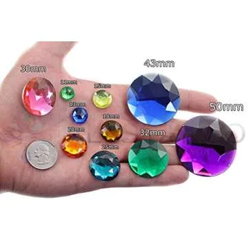 20mm Flat Back Round Acrylic Rhinestones Plastic Circle Gems for Costume Making Cosplay Jewels Pro Grade - 20 Pieces (Red Ruby H103)
