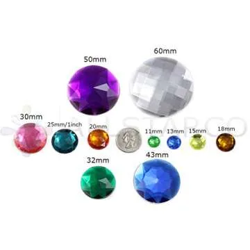 20mm Flat Back Round Acrylic Rhinestones Plastic Circle Gems for Costume Making Cosplay Jewels Pro Grade - 20 Pieces (Red Ruby H103)