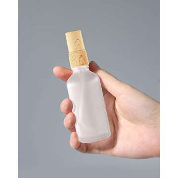 Gemice Portable Travel Spray Bottles, 4 Pack Empty Glass Spray Bottle for Essential Oils, Small Fine Mist Body Spray Bottles with Sprayer (50ml)