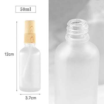 Gemice Portable Travel Spray Bottles, 4 Pack Empty Glass Spray Bottle for Essential Oils, Small Fine Mist Body Spray Bottles with Sprayer (50ml)