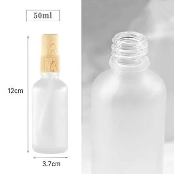 Gemice Portable Travel Spray Bottles, 4 Pack Empty Glass Spray Bottle for Essential Oils, Small Fine Mist Body Spray Bottles with Sprayer (50ml)