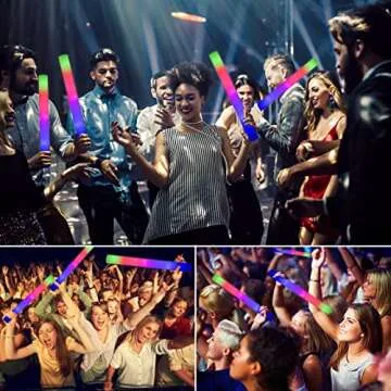 Taotuo Glow Sticks Bulk, 20 Pack LED Light Up Foam Sticks 3 Modes Color Flashing,Glow Party Supplies for Wedding Birthday, Raves, Concert, Camping, New Year, Carnival, Halloween Christmas