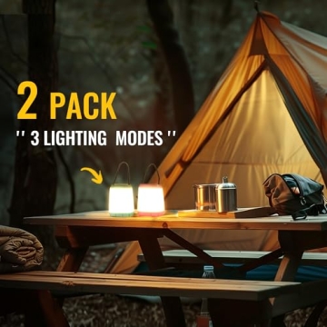 HOKOILN LED Camping Light 2 Pack Ultra-Bright Portable