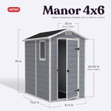 Keter Manor 4x6 Resin Outdoor Storage Shed Kit