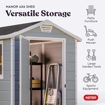 Keter Manor 4x6 Resin Outdoor Storage Shed Kit