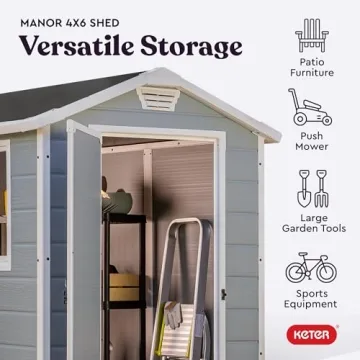 Keter Manor 4x6 Resin Outdoor Storage Shed Kit