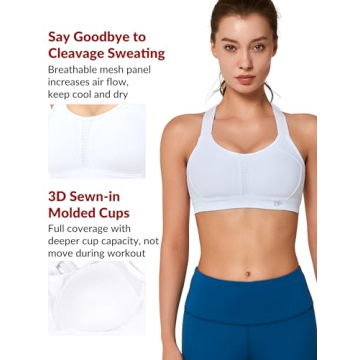 Yvette High Impact Criss Cross Sports Bra for Comfort and Support