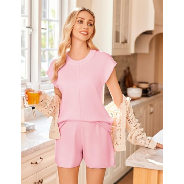 Ekouaer Women's Cap Sleeve Pajamas - Soft Chic Comfort