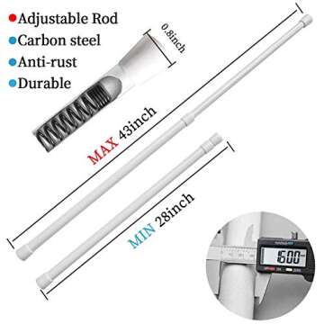AIJIEGUANG Spring Tension Rods - Adjustable, Heavy Duty & Versatile