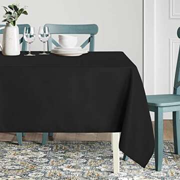 Sancua Rectangle Tablecloth - 60 x 102 Inch - Stain and Wrinkle Resistant Washable Polyester Table C...