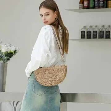 Herald Handmade Straw Crossbody Bag for Summer Style