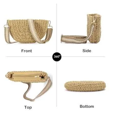 Herald Handmade Straw Crossbody Bag for Summer Style