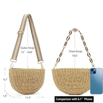 Herald Handmade Straw Crossbody Bag for Summer Style