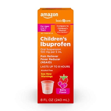 Amazon Basic Care Children's Ibuprofen Berry Flavor 100 mg