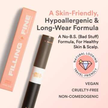 INH Filling Fine Hair Thickening Powder Stick For Men & Women, Concealer For Hair Loss, Thinning, Bald Spots, Graying Roots | Get Instant Results, 10x Fuller Hair In Seconds, Long lasting, Water-Proof