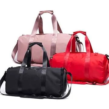 PinPle Sport Gym Bag Travel Duffel Bag with Shoe Compartment and Dry Wet Separation Layer for Men & Women (Cool Black)