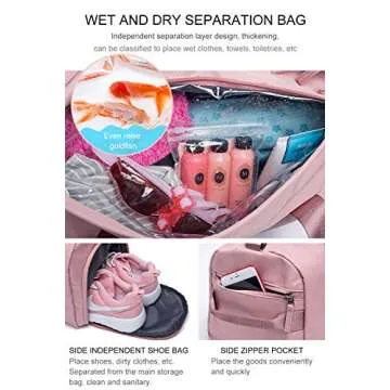 PinPle Sport Gym Bag Travel Duffel Bag with Shoe Compartment and Dry Wet Separation Layer for Men & Women (Cool Black)