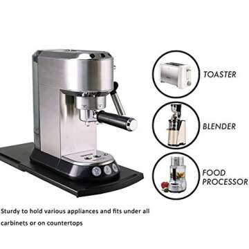 HauSun Handy Sliding tray Sliding Tray Mat for Coffee Maker,Kitchen Appliance Moving Caddy,Countertop Stoage for Air Fryer, Blender, Stand Mixer,Food Processors,1 set