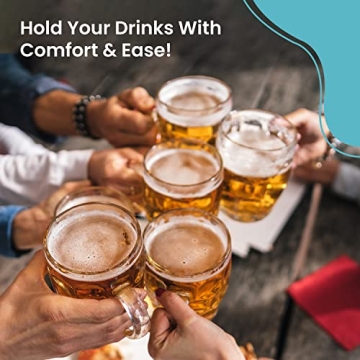 LavoHome Classic Glass Stein Mug for Beer and Beverages