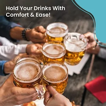 LavoHome Classic Glass Stein Mug for Beer and Beverages