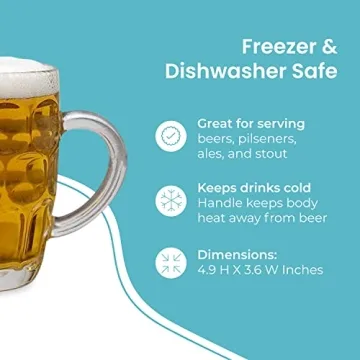 LavoHome Classic Glass Stein Mug for Beer and Beverages