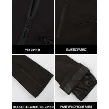 GSOU SNOW Women Ski Bib Pants Snow Overalls Snowboard Waterproof Windproof Insulated Slim Winter Warm